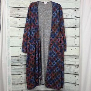 LuLaRoe Multicolor Geometric Print Long Duster Size XL